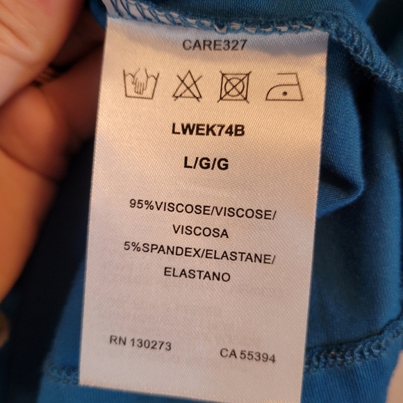 Wrangler Blue Twist Knot Front Short Sleeve Blouse - Picture 4 of 4